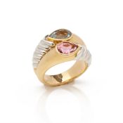 Bulgari 18k Yellow & 18k White Gold Multi Gem Doppio Ring