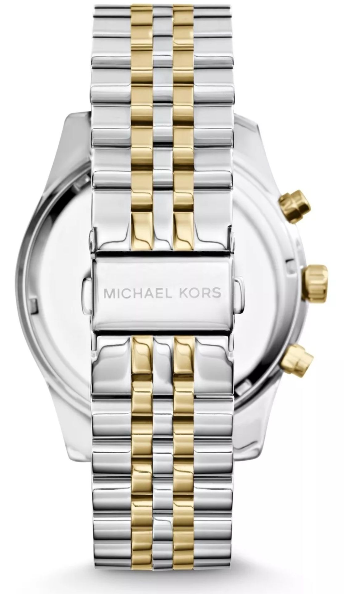 michael kors mk8344 men's lexington two tone gold & silver bracelet chronograph watch - Image 3 of 11