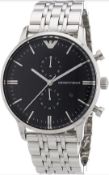 emporio armani ar0389 men's stainless steel chronograph quartz watch