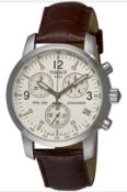 tissot t-sport prc200 chronograph men's brown leather strap watch t17.1.516.32