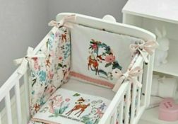 14x bn disney bambi cot bumper 100% cotton baby safety bedding girls pink breathable