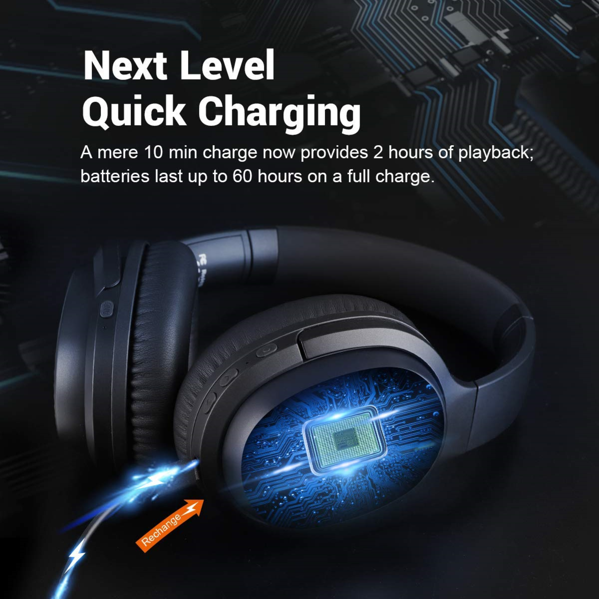 EKSA E5 Active Noise Cancelling Wireless Headphones - Image 3 of 5