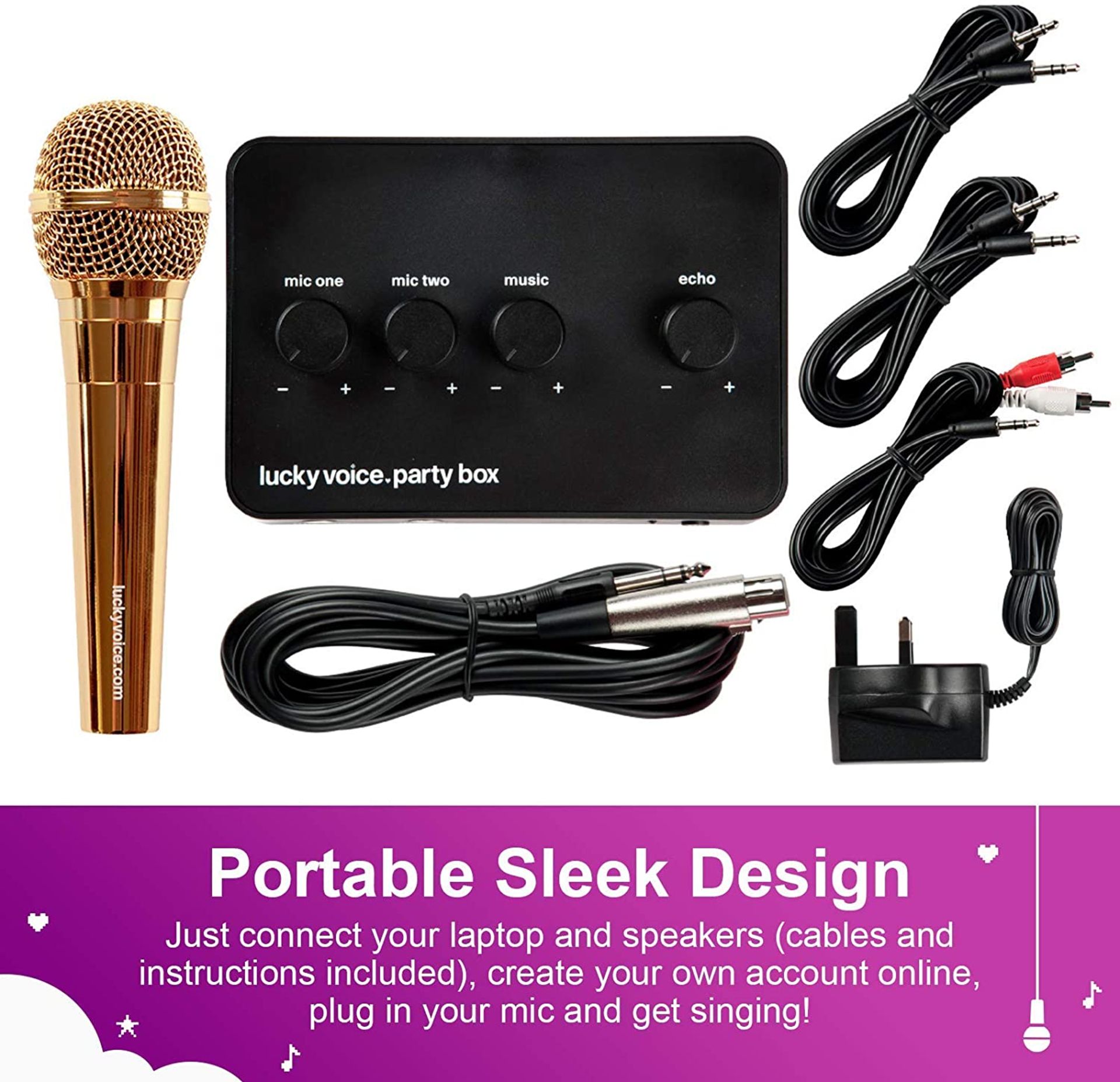 Lucky Voice Karaoke Machine - Home Singing Machine with Microphone RRP £55 - Image 3 of 8