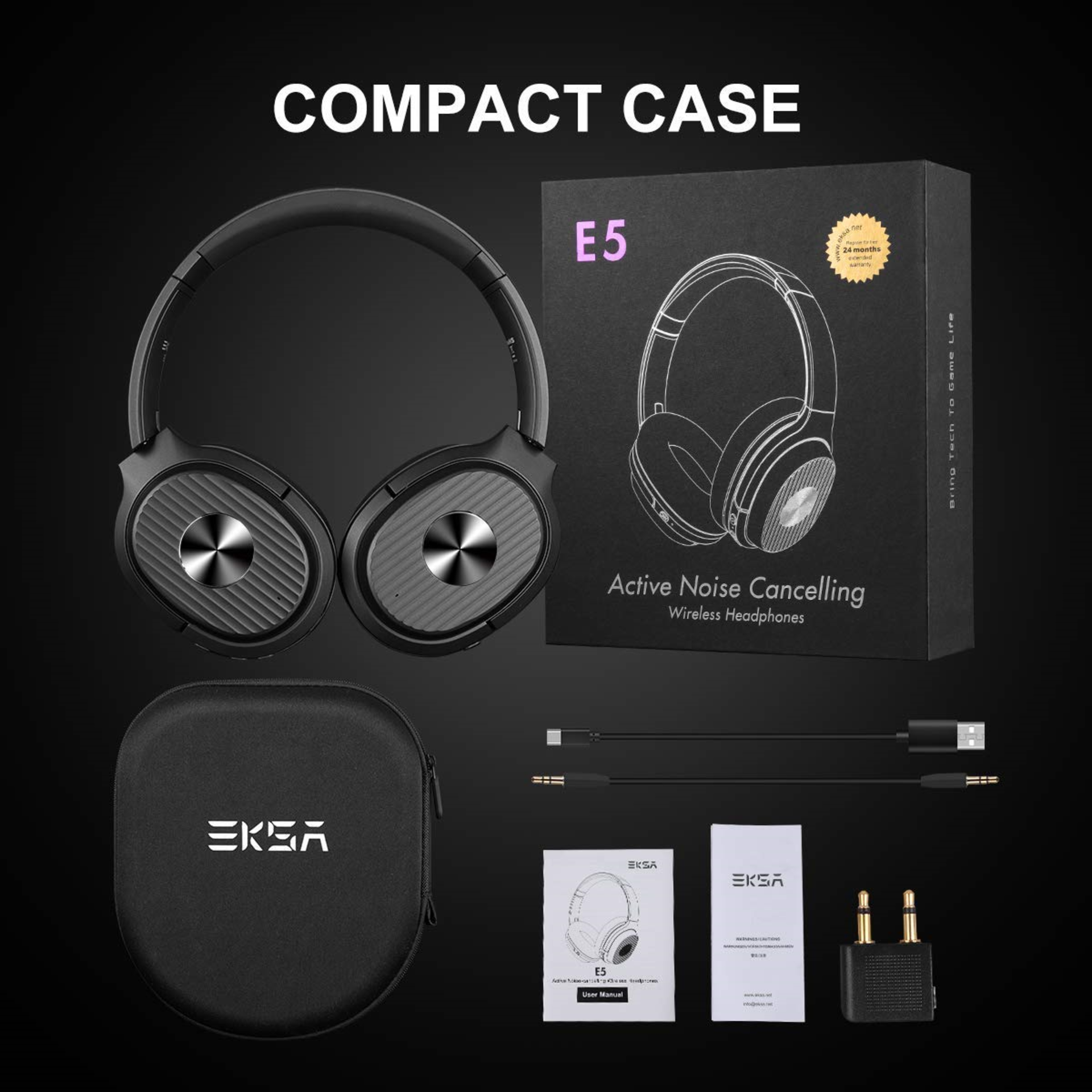 EKSA E5 Active Noise Cancelling Wireless Headphones - Image 5 of 5