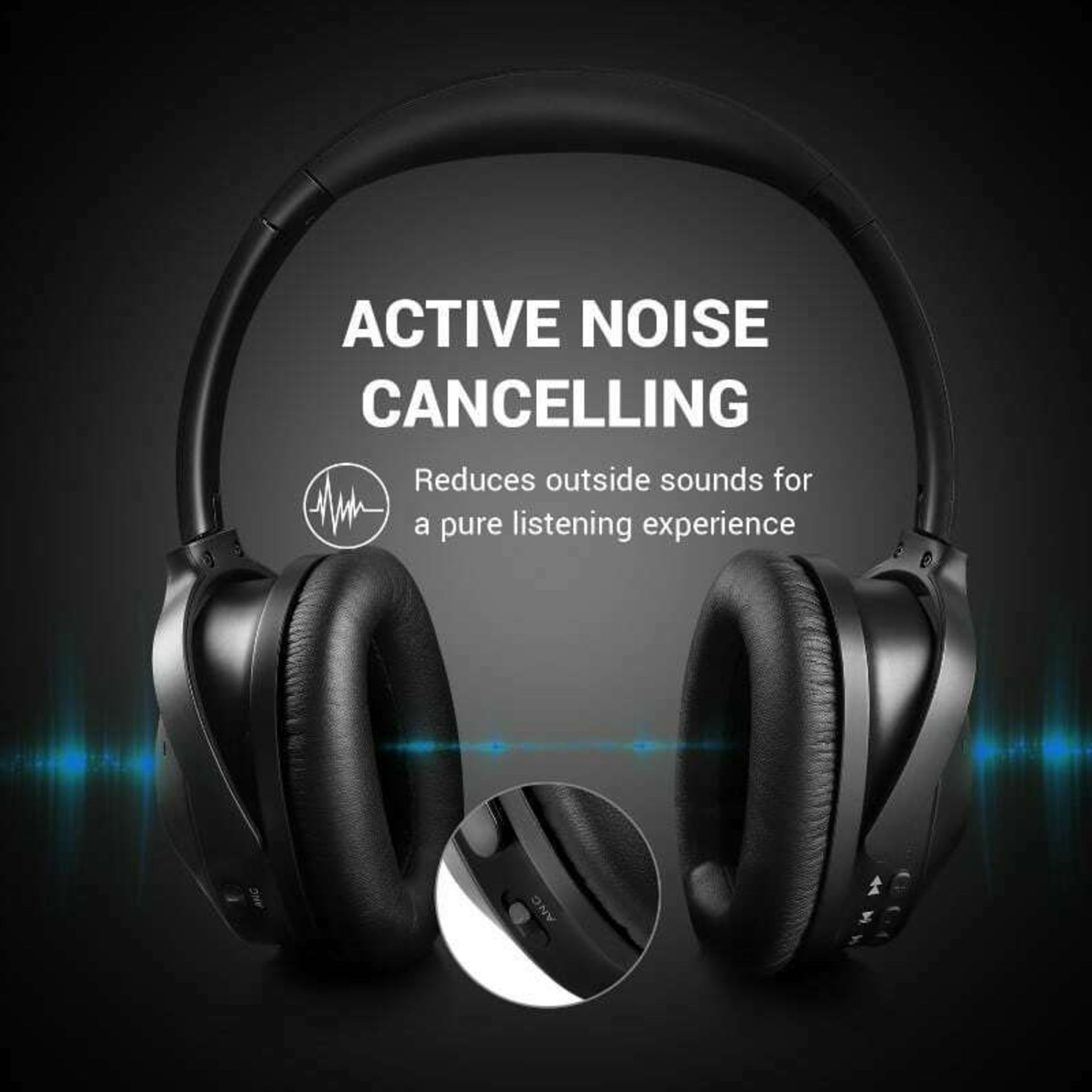 Oneaudio A9 Traveller ANC Bluetooth Headphones - Image 9 of 9
