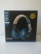 Eksa E100 Blue & Beige Bluetooth Headphones