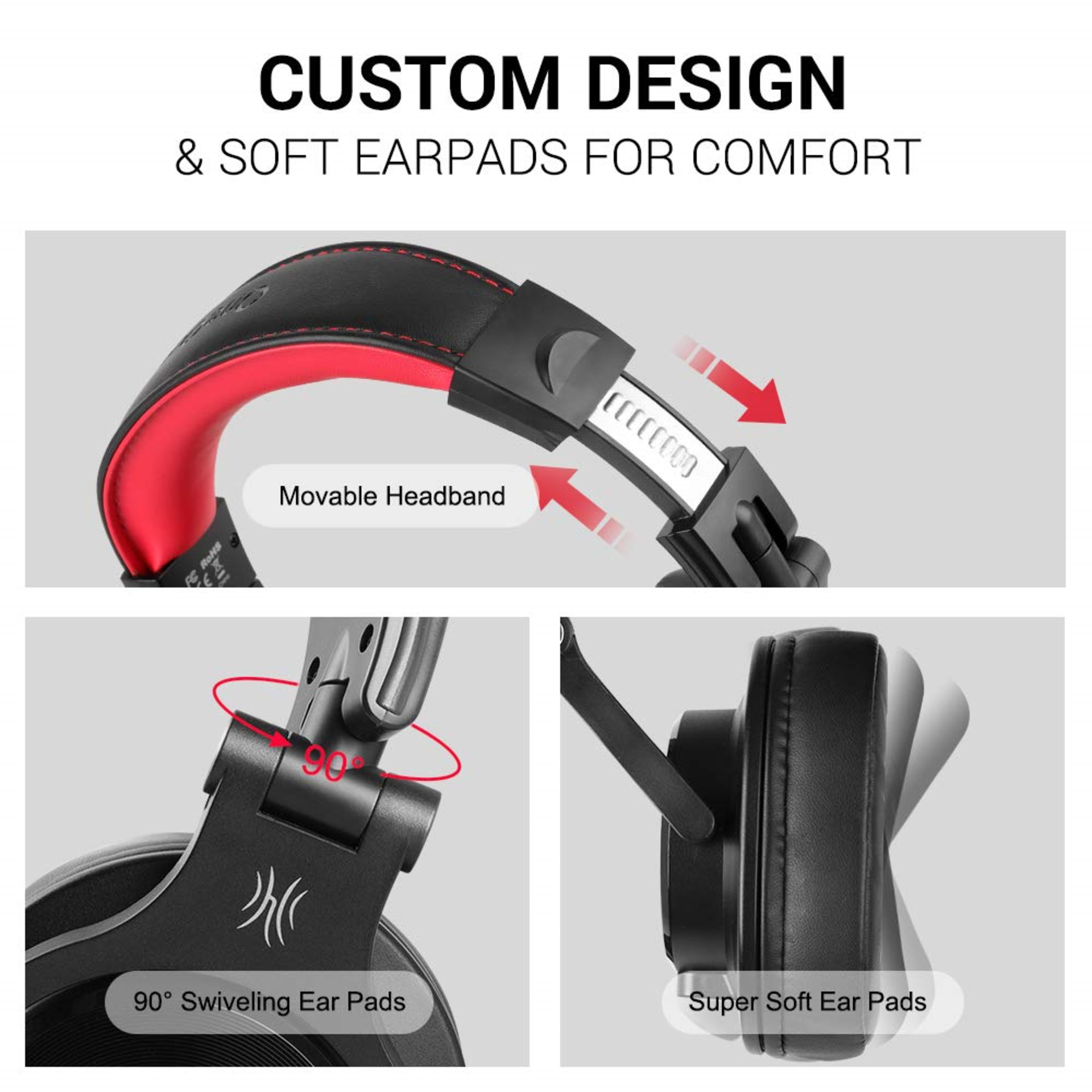 OneOdio Over Ear Headphones Wired Studio DJ Headphones A71 RRP £65 - Image 8 of 11