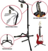 RockJam GS-001 Folding Neck Guitar Stand Tripod