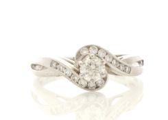 18ct White Gold Stone Set Shoulders Diamond Ring 0.61 Carats