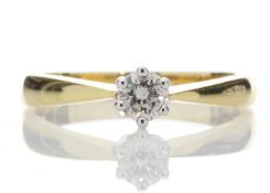 18ct Yellow Gold Six Claw Set Diamond Ring H SI 0.25 Carats