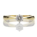 18ct Yellow Gold Six Claw Set Diamond Ring H SI 0.25 Carats