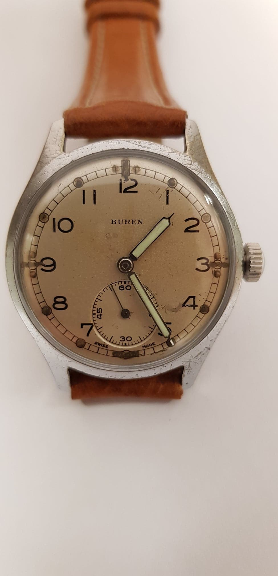 WW2 Buren ATP Military Wristwatch Serviced