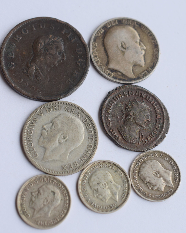 Group Of Seven Old Coins