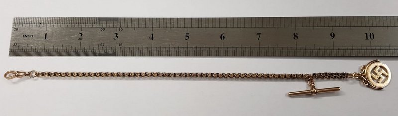 9ct Gold Albert Watch Chain With T Bar And Swivel Fob - Image 5 of 8