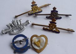 Set Of 6 Vintage Sweetheart Brooches