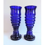 Art Nouveau Wiener Werkstatte Cobalt Blue & Silver Vases