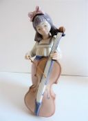 Lladro Nao Girl with Cello Figurine