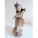 Lladro Nao Girl with Cello Figurine