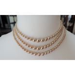 Vintage Triple Stand Pearl Necklace