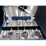 Cased Set Silver Plate Dessert Spoons and Forks