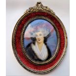 Antique Portrait Miniature of Elegant Regency Lady