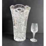 Large Vintage Bohemian Crystal Vase