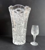 Large Vintage Bohemian Crystal Vase