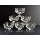 Antique Etched Glass Dessert/Ice Cream/Sorbet Dishes