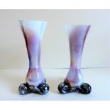 Pair of Makora Krosno Art Glass Vases
