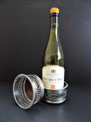 Pair Silver Plated Wine Bottle Coasters