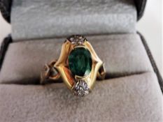 David Morris 18k Emerald & Diamond Ring 1ct Emerald 24 Diamonds