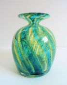 Signed Mdina Glass Vase Michael Harris