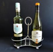 Antique Silver Plate Double Wine Bottle Holder