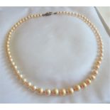 Vintage Pearl Necklace Silver Clasp