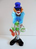 Vintage Murano Glass Clown Sculpture