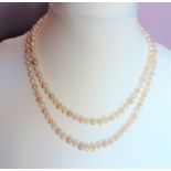 Multi Shades of Peaches & Cream Cultured Pearl Necklace
