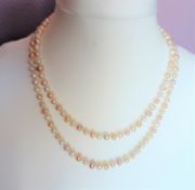 Multi Shades of Peaches & Cream Cultured Pearl Necklace