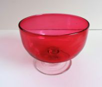 Antique Cranberry Glass Bon Bon Dish