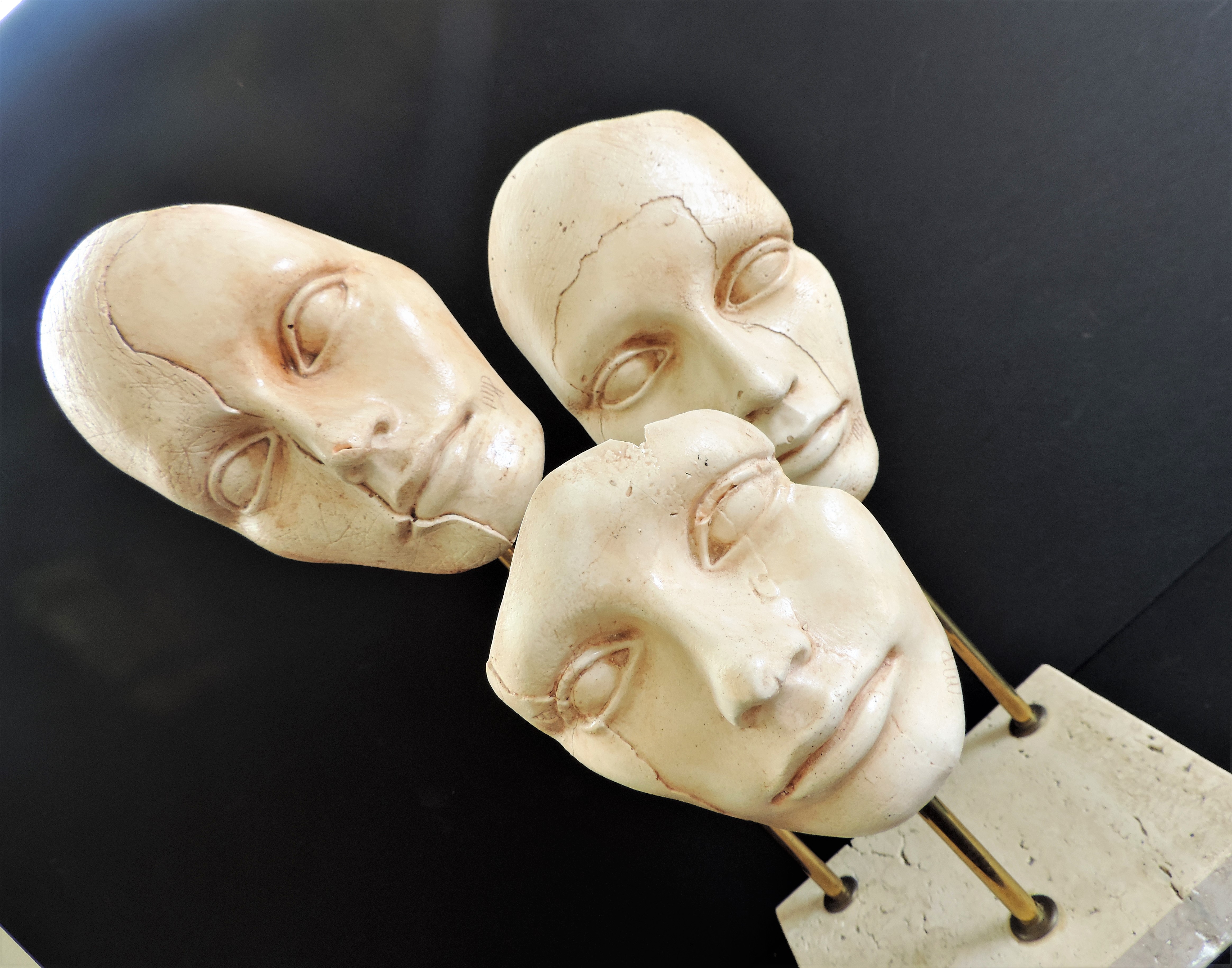 Modernist French Sculpture Trio of Faces - Image 3 of 8