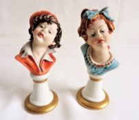 Pair Capodimonte Busts of Children