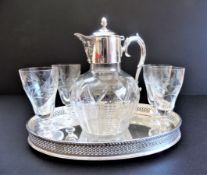 Vintage Mappin & Webb Silver Plate & Crystal Decanter Drinks Set