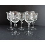 Edwardian Engraved Wine Glasses