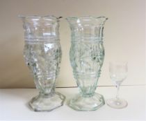 Pair Antique Edwardian Vases 26cm Tall