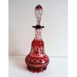 Antique Eggerman Ruby Red Flashed Glass Decanter