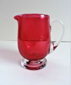 Victorian Cranberry Glass Milk Jug