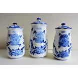 Vintage Hand Made Delfts Pottery Storage Jars