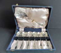 Cased Set Silver Plate Dessert Spoons