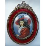 Antique Portrait Miniature Regency Lady