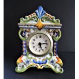 Vintage Rouen French Faience Hand Painted Clock