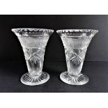 Matching Pair of Antique Victorian Crystal Vases